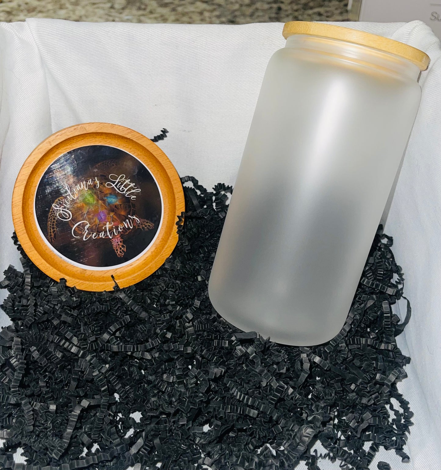 White Frosted Cup (Choose Design)